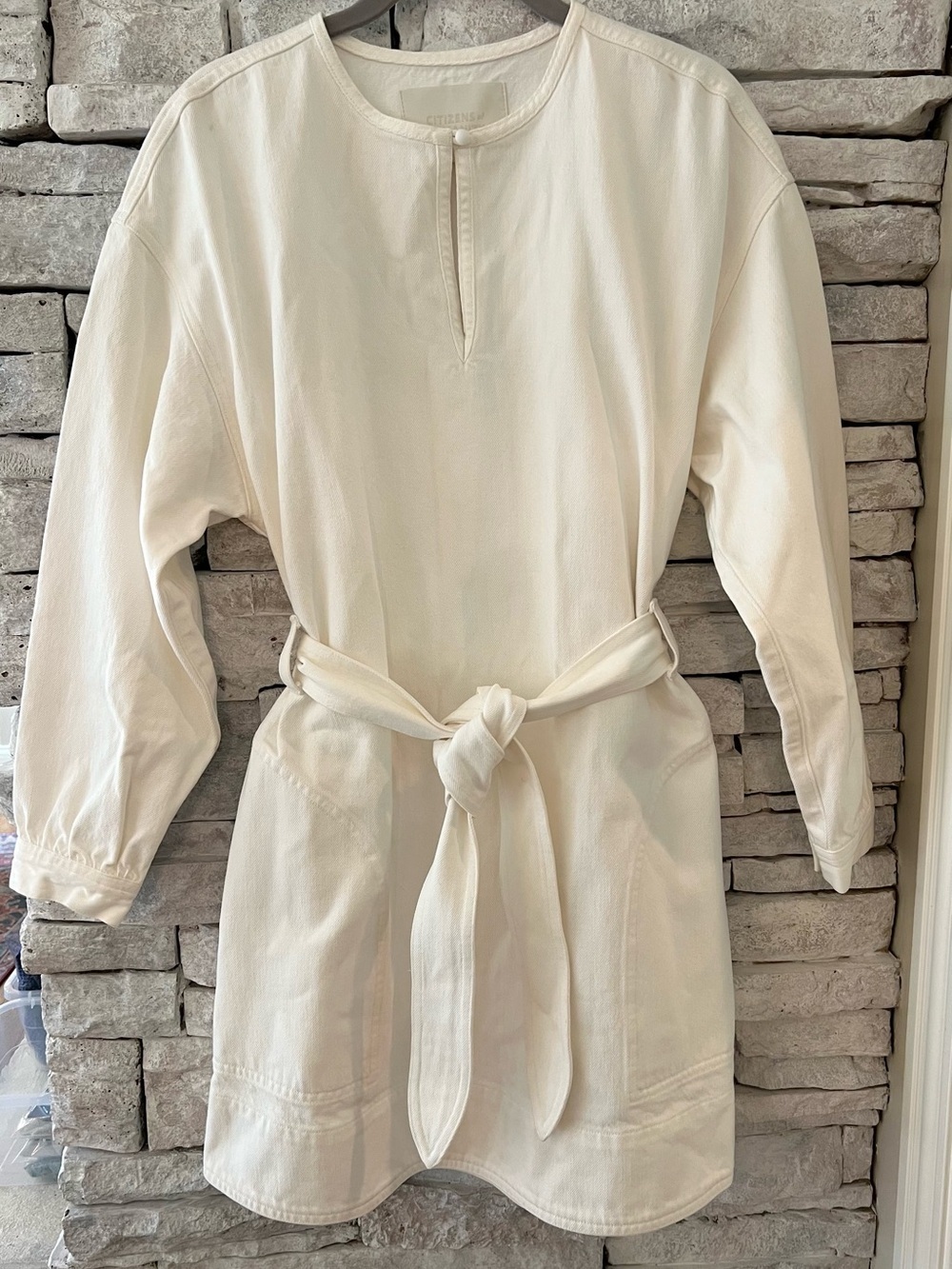Citizens Of Humanity White Denim Dara Minimalist Utility Dress Size Small
